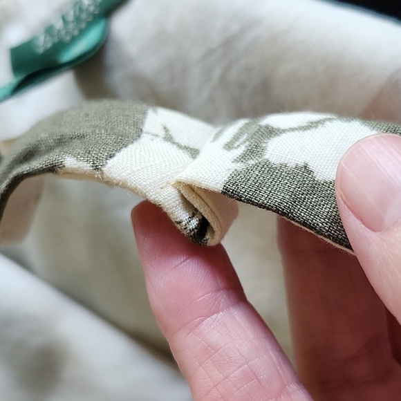 Ralph Lauren Classic Retro Round Neck Pleated Olive Floral 100% Linen Dress 12 - Picture 11 of 11